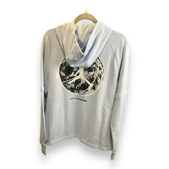 NIKE JORDAN Sport Men's M Graphic Fleece Pullover Hoodie Royal Tint FB7570-425 - Picture 5 of 8